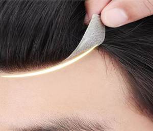 100% cheveux indiens humains remplacement frontal grand bonnet taille dentelle transparente longue boucle en V avant délié partiel zone avant Double - Product Image 5