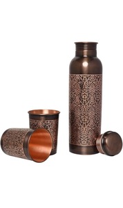 Bouteille en cuivre de qualité supérieure avec design martelé parfaite pour le yoga au bureau et l'hydratation en plein air - Product Image 3