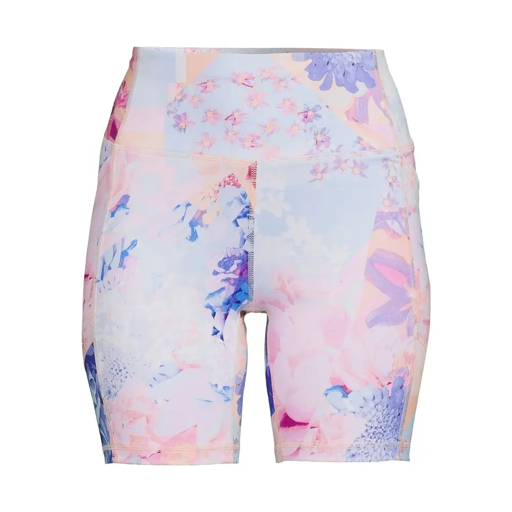 High Quality Manufacturer Custom Sublimation Printing Women Polyester/Spandex Workout Shorts