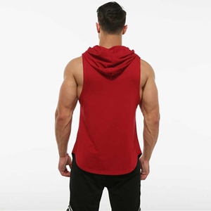 Stringer Hoodie <b>Singlet</b> Sleeveless Gym Tank Custom Fit Logo Vest <b>Men</b> Jogger Style Bodybuilding Muscle Workout Training - Product Image 2