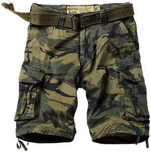 Pantalones cortos CARGO DE 6 bolsillos caqui para hombre, medio pantalón para entrenamiento de verano al aire libre, técnica bordada, pantalones cortos de senderismo para adultos teñidos lisos - Product Image 1