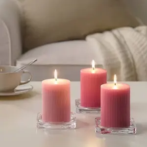 Velas perfumadas Árvore de Natal Artesanal Decoração de Natal Tons de Rosa (conjunto de 3) Natal Anos novos gifting