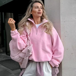 Sweat-shirt à épaules tombantes surdimensionné imprimé personnalisé de haute qualité pour femmes Style coréen Sweat-shirt à capuche en coton pour l'hiver - Product Image 2