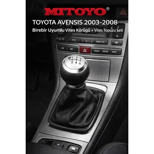For Toyota Avensis 2003-2008 <b>Gear</b> Shift Boot and <b>Knob</b> Set Compatible with 6-Speed Gearboxes Made of Leather and ABS for Vios - Product Image 2
