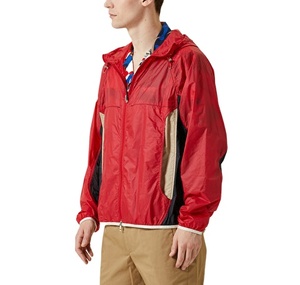 Venta al por mayor ligero al aire libre cremallera cortavientos hombres chaquetas impermeables correr personalizado con capucha chaqueta de poliéster chaqueta deportiva hombres - Product Image 1