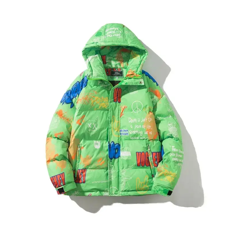 Erkek markalı el dolu balon ceket Custom Made kabarcık ceketler Unisex erkekler için balon ceket kış