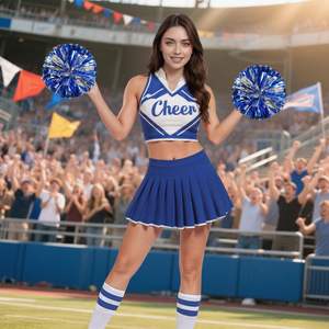 ชุดเชียร์ลีดเดอร์แฟชั่นใหม่ราคาถูกออกแบบโลโก้ของคุณเองชุดยูนิฟอร์มเชียร์ลีดเดอร์ - Product Image 4