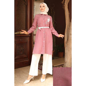 Ensemble moderne décontracté brodé 2022, col rond, manches longues, noir, 100% coton, haut mi-long et short XL/2XL - Product Image 6