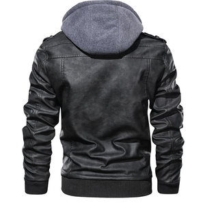 Chaquetas de cuero de poliéster de LICRA de Color personalizado, ropa de otoño e invierno, nueva ropa informal para motocicleta, chaquetas de cuero puro para hombres - Product Image 2