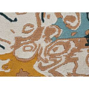Sthir Ivory Hand Knotted Wool <b>Rug</b> Piwl-7006(Cm-01) <b>Fluffy</b> Abstract Carpet for Home for Bedroom Hallway Handmade Technique <b>Rug</b> - Product Image 3