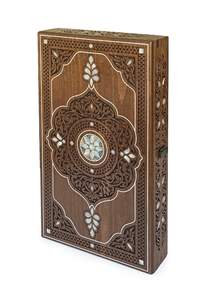 Topkapi fait à la main en nacre incrusté sculpté brodé ensemble de backgammon en bois avec numérateur - Product Image 2