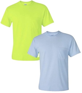 T-shirt en coton personnalisé avec poche, décontracté pour homme, manches courtes, col rond, vente en gros OEM - Product Image 5