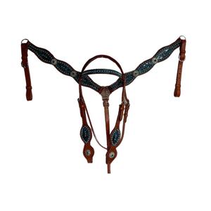 Puesto de cabeza de punto Diseño personalizado Caballo de cuero Headstall Western Horse Headstall - Product Image 2