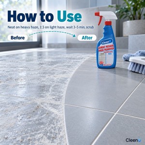 Spray Rimuovi-Appannamento per Piastrelle 500ml, Detergente per Cemento e Stucco per Piastrelle in Ceramica e Porcellana Nuove Post-Costruzione, Uso Commerciale - Product Image 4