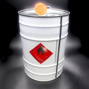 Tambor cilíndrico de hojalata personalizable de 27,8 litros, diámetro 300 x 422 mm, con asa y orificio de vertido. - Product Image 3