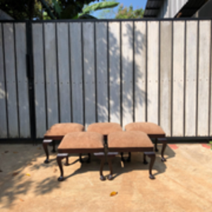 Meubles de salon en acajou, pouf carré rembourré en tissu, tabouret de salle à manger, pouf ottoman moderne - Product Image 3