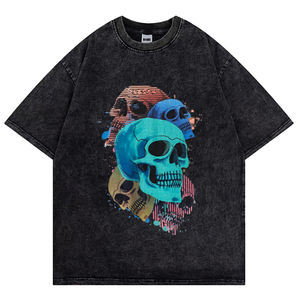 Custom High Quality 100 Cotton Acid Wash 250Gsm Heavyweight <b>Vintage</b> Men T Shirt Custom Blank <b>Vintage</b> T Shirt - Product Image 2