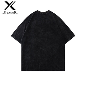 100% algodón 3D Digital impreso negro lavado de gran tamaño 280 GSM Hip Hop camiseta para hombres y mujeres camisetas gráficas Unisex - Product Image 3