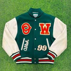 Chaquetas universitarias personalizadas OEM con parches de chenilla bordadas y chaquetas para equipos universitarios y escolares personalizadas - Product Image 3