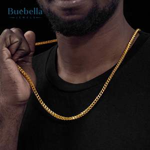 Vente chaude 925 Argent et Plaqué Or 18K Franco Box Chain Premium Colliers Moissanite pour Hommes - Product Image 1