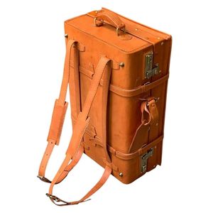 Cofre y mochila de viaje de cuero convertible de expedición hecha a mano de la mejor calidad, caja de viaje de cuero con correas para mochila - Product Image 2