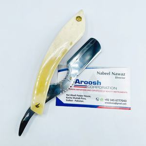 Vente en gros Rasoir droit professionnel Rasoirs pliants Logo personnalisé en acier inoxydable avec manche en bois Utilisation durable du visage - Product Image 6