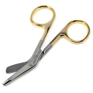 Ciseaux en acier inoxydable Supercut Ciseaux à bandage Lister avec lame dentelée Anneaux en or Manuel 7.25 5.5 4.5 3.5 Tailles de pouce - Product Image 3