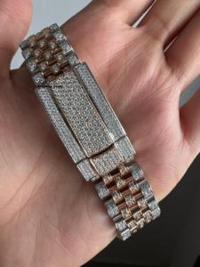 Reloj Hip Hop con Diamantes Moissanite, Chapado en Oro Rosa, Modelo Redondo para Hombre, Precio de Fábrica, Personalizable, Precio al por Mayor - Product Image 4