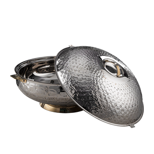 Casserole ronde de qualité supérieure argent fini chauffe-plats Buffet Hotpot maison hôtel cuisine service fête de mariage utilisation du golfe - Product Image 6