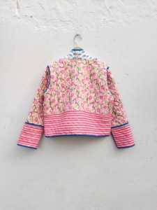 Veste matelassée à fleurs réversibles vintage, veste matelassée, kimono court pour femmes, veste rose nouveau style, mode hivernale - Product Image 4