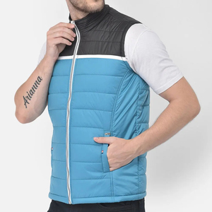 Chalecos cálidos para hombre, ropa de abrigo ligera con cuello levantado, chaleco acolchado, chaquetas sin mangas con cremallera de invierno - Product Image 3
