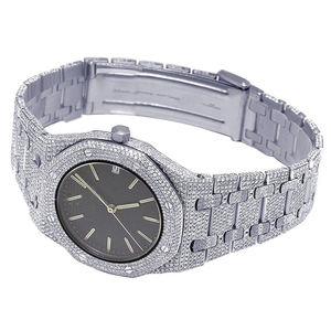Reloj de Acero Inoxidable con Diamantes de Moissanita de Alto Brillo, VVS, Tendencia, Superventas, Estilo Hip Hop, Lujoso para Hombre - Product Image 1