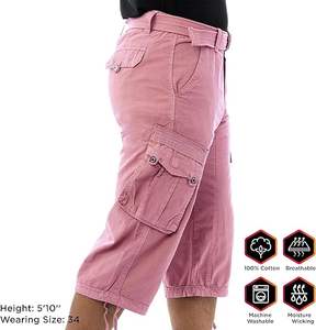 Custom Size Solid Eco-Friendly <b>Men's</b> High Waist Drawstring Closure <b>Knee</b> <b>Length</b> <b>Shorts</b> Pockets Street Fashion Casual Wholesale - Product Image 2