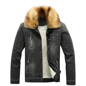 Fox Fur <b>Collar</b> Removable Rabbit Fur Liner Denim <b>Jacket</b> Coat Women Outerwear Winter Loose Thick Warm Jeans <b>Jackets</b> Parka Female - Product Image 3