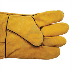 พรีเมี่ยมเกรดประสิทธิภาพสูง Cowhide แยกหนังถุงมือความปลอดภัยการทำงานหนังอุตสาหกรรมความปลอดภัยถุงมือทำงานสำหรับมือ - Product Image 4