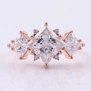 Wholesale Luxury 925 Sterling Silver Moissanite Diamond <b>Ring</b> Wedding Engagement <b>Ring</b> for Jewelry Gift - Product Image 1