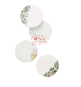 Dessous de verre en marbre pour décoration de maison de luxe avec logo imprimé Mable - Product Image 2