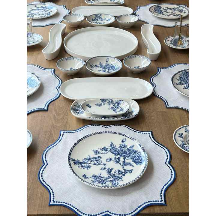 Breakfast Set Blue 45 Pieces for 6 People