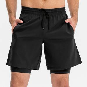 Nuevos pantalones cortos de chándal para hombre, entrenamiento informal de doble capa, deportes, Fitness, ropa deportiva, pantalones cortos para correr, pantalones cortos atléticos para hombre, gimnasio - Product Image 3