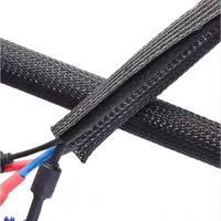 Gaine de câble tressée extensible enveloppante avec fermeture à crochets et boucles
