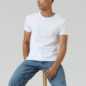 Camisetas a granel con patrón de letras impresas personalizadas de algodón 100% con cuello redondo sólido para hombre de alta calidad para ropa de gimnasio - Product Image 4