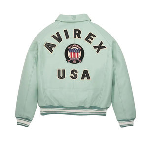 2025 Tamaños personalizados Mejor venta Chaquetas de cuero para hombres Chaquetas de cuero genuino hechas a medida con bordado Chaquetas Avirex - Product Image 3