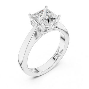 Anillo de Compromiso de Oro Blanco de 14K con Diamante Cultivado en Laboratorio de Corte Princesa de 1.5 Ct |   Anillo de Compromiso para Mujer con Certificado IGI |   Diamante Cultivado Nuevo - Product Image 6