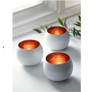 Portavelas Votivo Redondo de Hierro con Acabado en Cobre para Decoración del Hogar e Iluminación Navideña, Portavelas de Mesa - Product Image 2