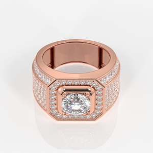 Anillo de Oro de 14k para Hombre con Diamante Cultivado en Laboratorio, Anillos con Diamantes en Forma de Estrella Completa - Product Image 6