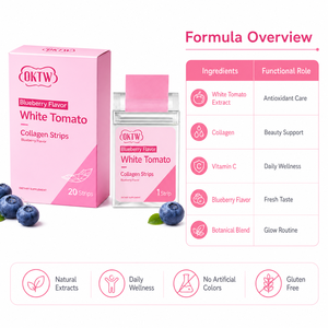Tiras de Colágeno de Tomate Blanco OKTW con Sabor a Arándano, Extracto Natural, Disolubles Oralmente, Película de Belleza, 20 Sobres Portátiles, Suplemento Dietético - Product Image 5