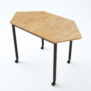 Modern Minimalist Movable FOS Mobile <b>Table</b> 120x60cm Rubber Wood with Iron Legs FOS019 - Product Image 1