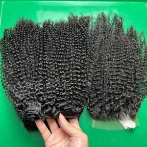 Extensions de cheveux humains 100% naturels, bruts, non traités, qualité 12A, bouclés crépus, qualité de luxe - Product Image 3