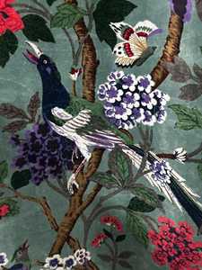 Vintage Style Velvet <b>Curtain</b> Sage Green Bird Prin Boho <b>Drapes</b> Cotton Luxury Cotton Velvet Vintage Style Home Decor Cotton Luxury - Product Image 6