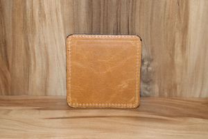 Genuine Leather <b>Cup</b> Coaster Promotional Square Leather Drink Coffee Tebal Coasters <b>Customized</b> Logo - Product Image 5